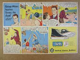 1957 George Mikan comic strip cartoon US Keds Basketball Shoes vintage  print Ad | eBay