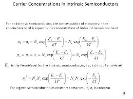 The intrinsic semiconductor may be an interesting material, but the real power of semiconductor is extrinsic semiconductor, realized by 4.6.3 relevance of the fermi energy. Electron And Hole Equilibrium Concentrations 18 And 20