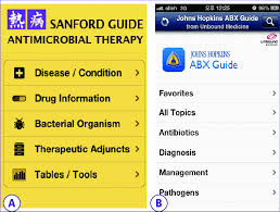 sanford guide a and johns hopkins antibiotics guide b