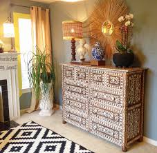 The stencils at cutting edge stencils are so well priced too. Diy Anthropologie Inspired Bone Inlay Stenciled Dresser Living Room New York By Janna Makaeva Cutting Edge Stencils Houzz