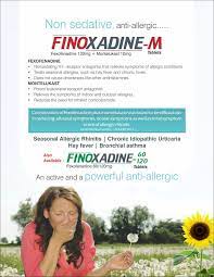 Finoxadine M Tablets For Non Sedative Allergy Fexofenadine Montelukast Franchise Companies Pharma Companies Sedation