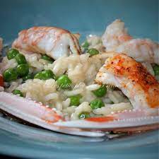 Risotto Aux Petits Pois Et Langoustines Plat Plat Avec Du Riz Petits Plats