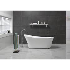 71 freestanding tub with chrome manual drain, chrome round overflow and flexible drain hose volume: Ove Decors Ruby 65 In Pure White Acrylic Oval Front Center Drain Freestanding Bathtub And Faucet Included Lowes Com Free Standing Bath Tub Freestanding Faucets Bathrooms Remodel