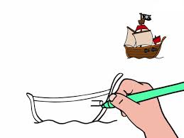 Bateau pirates avec quatre pirates, deux canons et de nombreux accessoires. Apprendre A Dessiner Un Bateau De Pirate En 3 Etapes