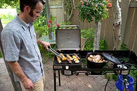 Camp chef big gas grill, 3 burner stove, professional bbq grill box (bb90l), cooking dimensions: Amazon Com Camp Chef Explorer 3x Three Burner Stove Cooking Surface 14 In X 49 In Freestanding Grills Patio Lawn Garden