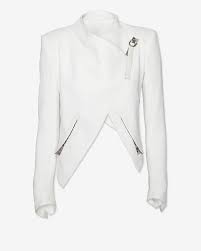 Helmut Lang Exclusive Python Print Leather Detail Cropped Jacket White Fashion Clothes Design Tall Girl Fashion