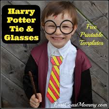 east coast mommy harry potter glasses and ties with free printable templates