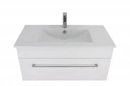 Plywood 900 floor standing matte white vanity with single basin ceramic top. Bathroom Vanities Nz Freestanding Wall Hung Plumbing Plus
