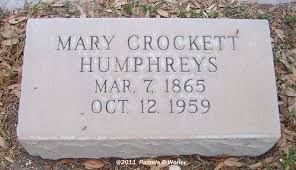 Mary Letitia Crockett Humphreys (1865-1959)