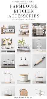 Kitchen wall decor rustic kitchen signs black and white kitchen decor modern farmhouse signs for kitchen dining room wall decor lumberandletters 5 out of 5 stars (3,066) $ 20.00. Budget Friendly Modern Farmhouse Kitchen Accessories And Decor Her Happy Home
