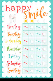 free printable chart for kid cavity fighters making