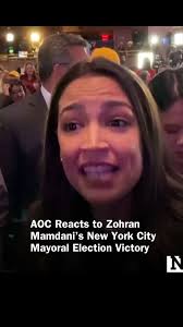 Rep. Alexandria Ocasio-Cortez reacted to Zohran Mamdani's win in the New  York city Elections.