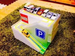 トミカパーキング 手作り 父 blog 手作りおもちゃ 2歳 手作りおもちゃ 手作り おもちゃ ダンボール