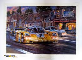 Original painting by nicholas watts formula one painting & fangio signature. Nicholas Watts Racehistory Art