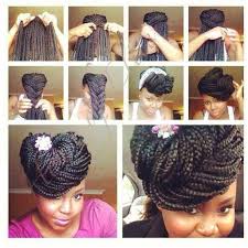 Black braided updo for twists or box braids. Braids Updo Hairstyles Black 2020 Style You 7
