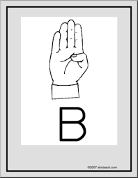 The abc signs program incorporates over 120 real american sign language signs into fun and catchy rhymes. Poster Asl Letter B Abcteach