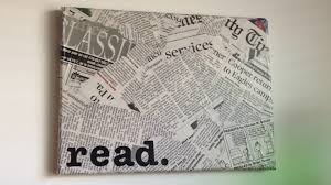 Pin By Emily Rosenthal On My Dorm Newspaper Crafts Mod Podge Canvas Mod Podge Crafts