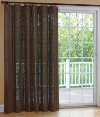 Banded Bamboo Panel Family Room Sliding Glass Door Karen Jacot Da Sliding Glass Door Window Treatments Sliding Glass Door Window Sliding Glass Door Curtains