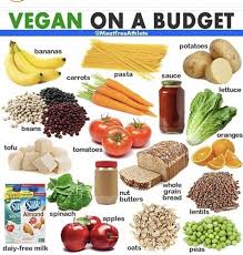 Vegan On A Budget Vegan Budget Fruit Vegetables Oats Nuts Vegan Meal Plans Vegan Grocery Vegetarian Vegan Recipes