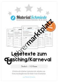 10 Lesetexte Fasching Karneval Unterrichtsmaterial In Den Fachern Daz Daf Deutsch Fachubergreifendes Deutsch Unterricht Lesen Uben Unterrichtsmaterial