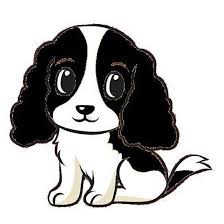 Cavalier King Charles Spaniel Black And White Cartoon Black And White Cartoon Cavalier King Charles Cavalier King Charles Spaniel