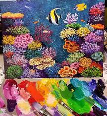 Please subscribe and click the bell. Coral Reef Acrylic Painting Tutorial By Angela Anderson On Youtube Fredrixcanvas Princetonbrushes Art Painting Coral Painting Jellyfish Painting Painting