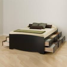 Prepac captain's platform storage bed with 12 drawers, queen, black. Tall Queen Captain S Platform Storage Bed With 12 Drawers Prepac Mfg