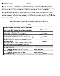 Beowulf Boast Poem Assignment Rubric Prewriting Example And Template Pre Writing College Writing Rubrics