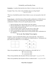 Probability And Heredity Notes