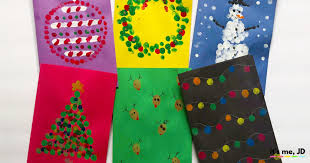 Let your toddler stick on sparkling gems and a star to decorate his handprint trees. Fb 6 Fun Fingerprint Christmas Card Ideas That Kids Can Make It S Me Jd