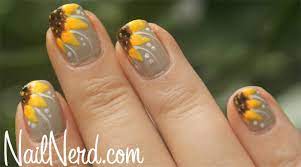 Nail Nerd Nail Art For Nerds Happy Little Flower Nails Sunflower Nail Art Sunflower Nails Flower Nails