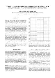 Fromstring (data) #obtaining every tag with track data: Pdf Convolutional Generative Adversarial Networks With Binary Neurons For Polyphonic Music Generation