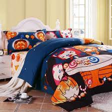 Each set includes 1 flat sheet, 1 fitted sheet, and 2 pillowcases. Cobalt Blue Black And Orange Happy Halloween Themed Nightmare Before Christmas Full Queen Size Kids Bedding Sets Enjoybedding Com