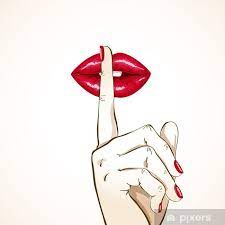 Illustration Of Woman Lips With Finger In Shh Sign Wall Mural Pixers We Live To Change Lips Drawing Lips Illustration Finger On Lips