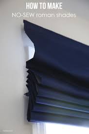 The shade is transformed by the placement of dowel. How To Make Inexpensive No Sew Roman Shades The Inspiration Board Diy Shades Diy Roman Shades Diy Blackout Curtains