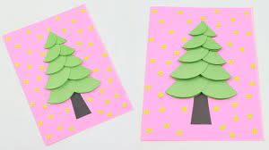 You can make them from your phone! How To Make Beautiful Christmas Tree Greeting Card Very Easy Diy Handmade Christmas Cards Youtube