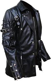 The Jasperz Punk Rave Poison Black Jacket Mens Faux Leather Goth Steampunk Military Coatt L Amazon Ca Muzhskie Kozhanye Kurtki Muzhskie Stili Takticheskaya Odezhda