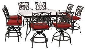 Wildridge outdoor furniture contemporary collection. Traditions 9 Piece High Dining Set Blue With 8 Swivel Chairs Mediterranean Outdoor Dining Sets By Almo Fulfillment Services Houzz