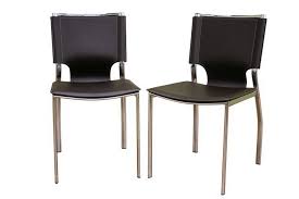 Dark Brown Leather Dining Chair With Chrome Frame Set Of Two Wholesale Interiors Leather Dining Chairs Modern Dining Chairs Faux Leather Dining Chairs