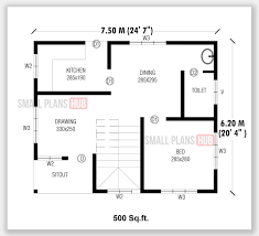 Search our large database of plans by floor plan square feet. Single Bedroom House Plans With Staircase Under 500 Sq Ft For 120 Sq Yard Plots Small Plans Hub