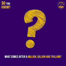 Do You Know What Comes After A Million Billion And Trillion Doyouknow Numbers Fun Facts Do You Know What Facts