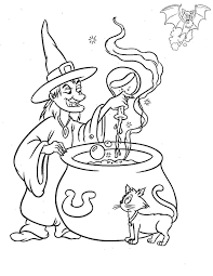 Halloween Witch And Halloween Cat Coloring Pages Halloween Ausmalbilder Bilder Zum Ausmalen Kostenlos Halloween Bilder