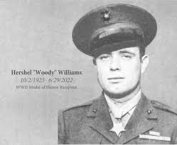 Hershel "Woody" Williams was one of 27 Marines and sailors to receive the  Medal of Honor for their actions at Iwo Jima. He wore his medal humbly, not  just for himself but