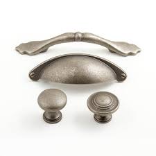 Birch cabinet doors stained with a rich mocha color look best with hardware in silver, bronze, or glass. Shaker Kitchen Cabinet Round Knob Fluted Knob Cup Pull And Handle