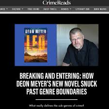 Had a lot of fun with this. Head over to https://crimereads.com/deon-meyer-leo/  for the full story. #leo #Bennygriessel