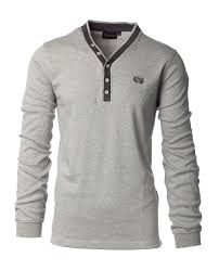 Achetez polos col polo online en yoox. Polo Homme Uni Manches Longues Gris Clair Ethnic Blue
