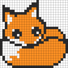 Perler Fox Perler Bead Pattern Bead Sprite Pixel Art Perler Bead Art Perler Beads