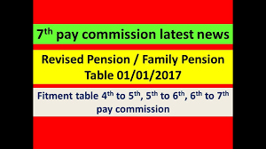 Revised Pension Family Pension Table 01 01 2017