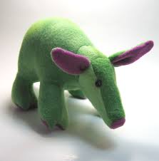 Lester The Aardvark Stuffed Animal Fleece Green Purple Etsy Animals Green And Purple Bright Purple