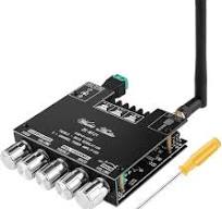 MakerHawk Bluetooth Amplifier Board 2.1 2X50W+100W 12V-24V Audio Power Amplifier Module Bass and Treble Control for Store Home Theater Speakers with ...
